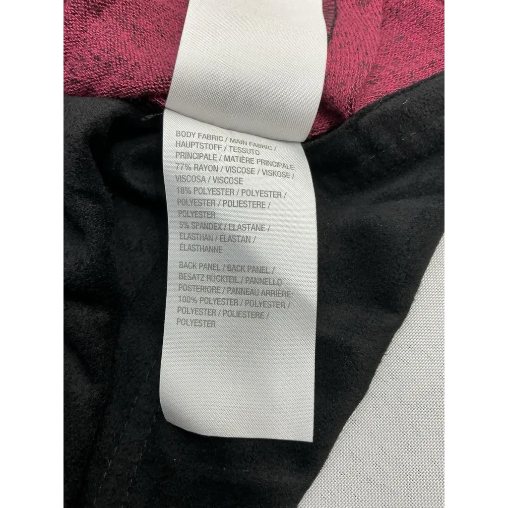 Womans Halston Pullover Top Small Maroon Black Crew Neck Long Sleeve Red - Image 5