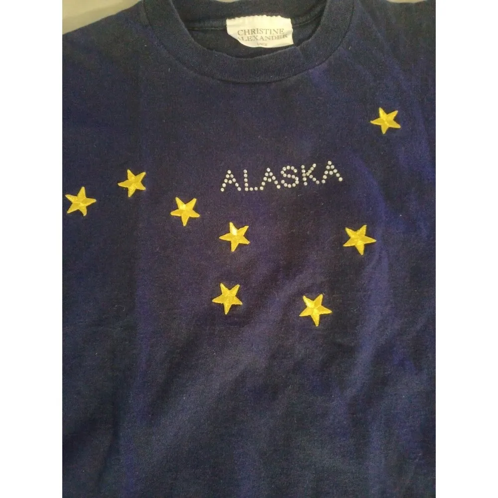 Christine Alexander Large Blue Swarovski Knit Top T - Image 3