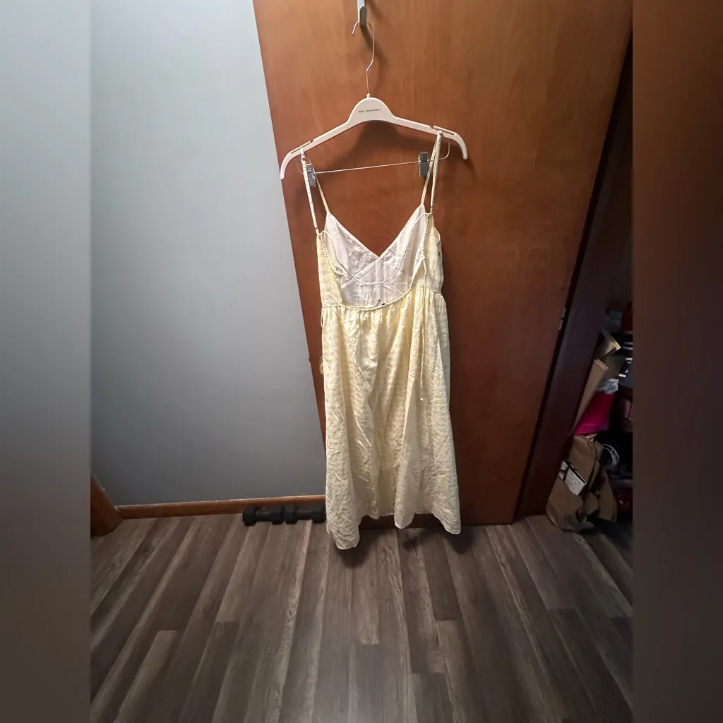 Zara Yellow and White Checkered Dress - Image 4