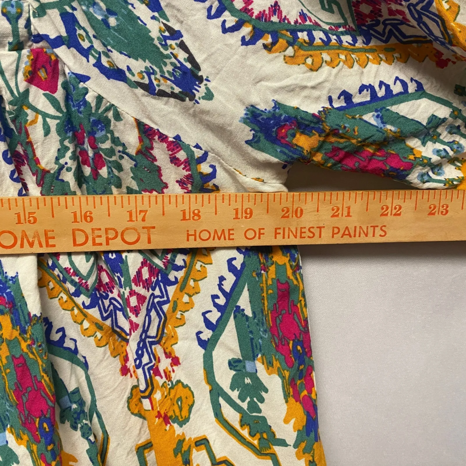 Rachel Zoe Bohemian Paisley Print Tunic Dress Tie Neck Tassel Ruffle Hem 1X - Image 10