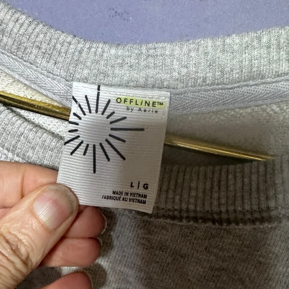 Aerie OffLine NWT Weekend Fleece Cutout Dress  Gray Large - Image 11