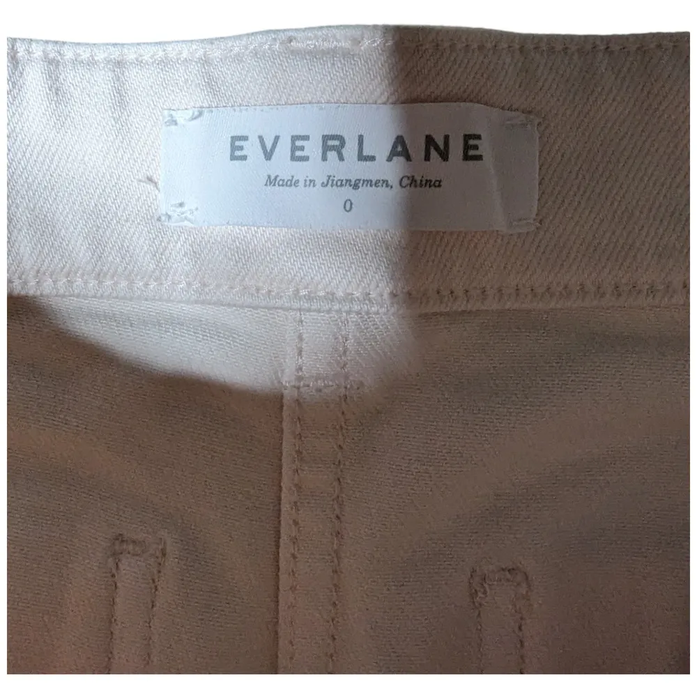 Everlane Light Blush Pink The Wide Leg Crop High Rise Stretch Cotton Jeans 0 - Image 4
