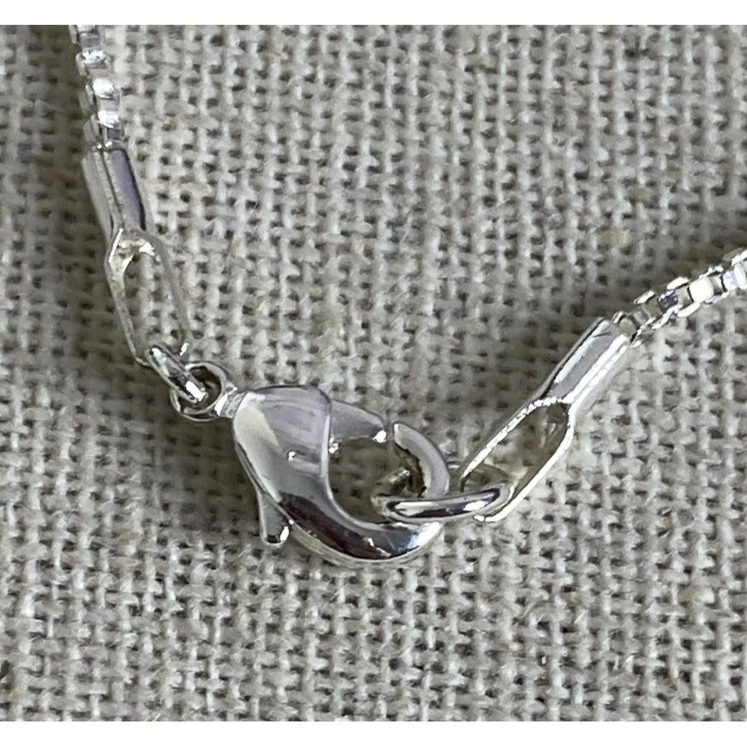 Large Snake Pendant faux turquoise Eye 18” Silver Tone Diamond Cut Necklace - Image 5