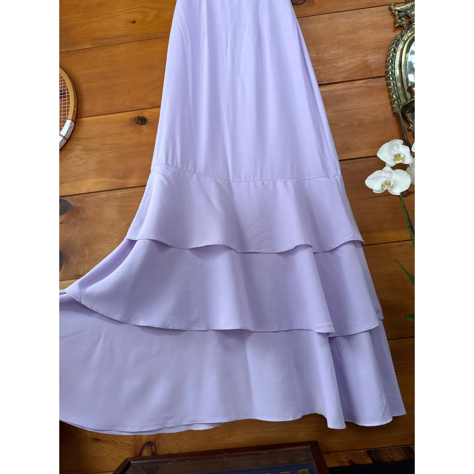 NWT Lulus Lively Evenings Lavender Sleeveless Tiered Maxi Dress Gala Banquet S - Image 7