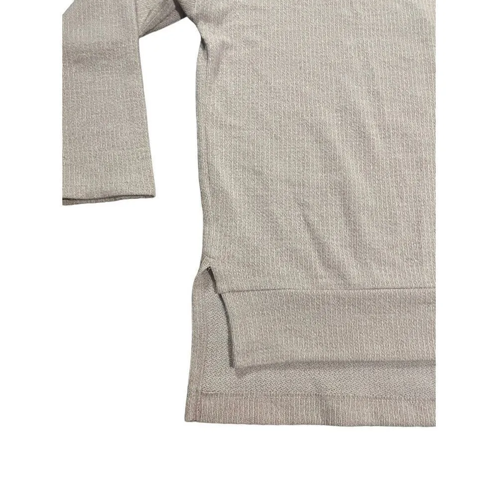 Clara Sun Woo light pink Vneck sweater sz small split hem ribbed knit - Image 5