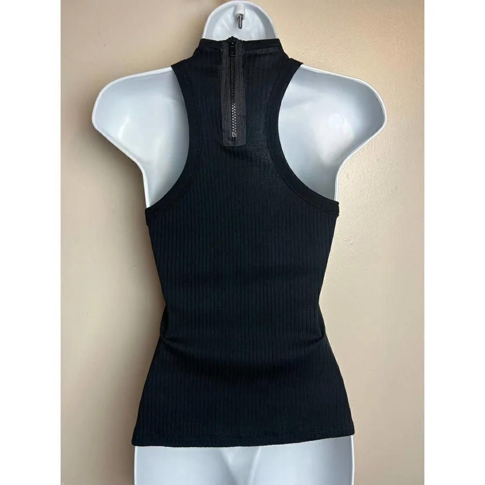 RtA Black Mock Neck Sleeveless Ribbed Sabrina Tank Sz. XS - Image 6