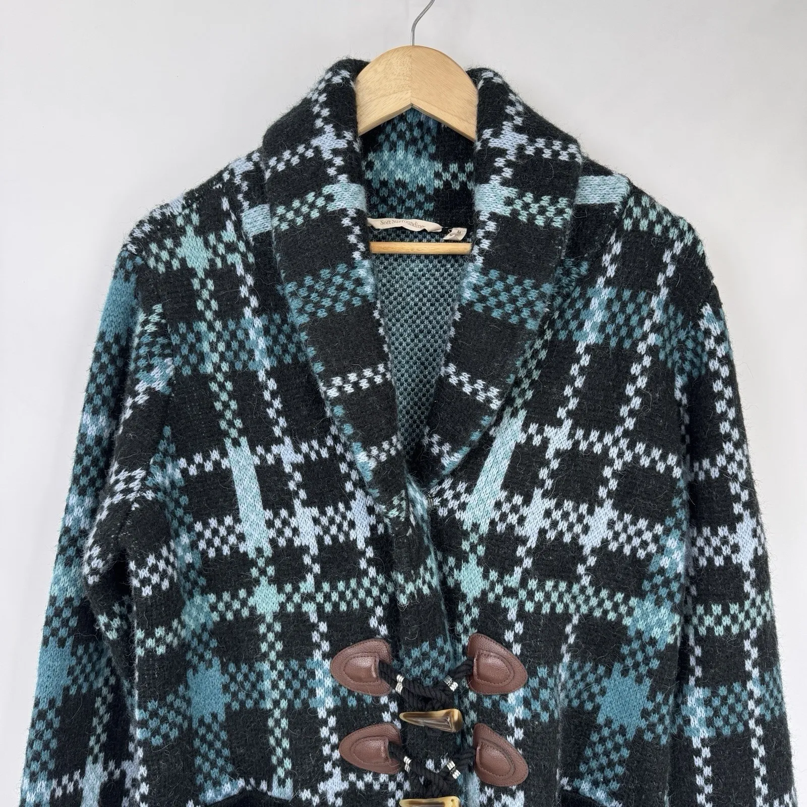 Soft Surroundings Aspen Sweater Jacket Womens Medium Wool Alpaca Blend Pockets - Image 2