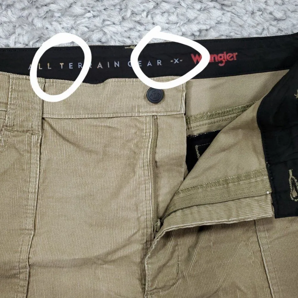Wrangler All Terrain Gear ATG Corduroy Hike Shorts Mid Rise Regular Fit Size 18 - Image 7
