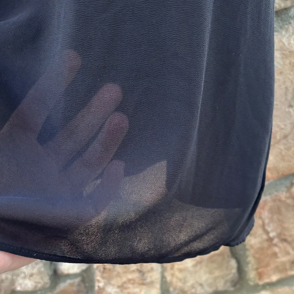 Naked Zebra LARGE Black High Ruffle Neck Halter Sleeveless Mini Dress LBD - Image 12