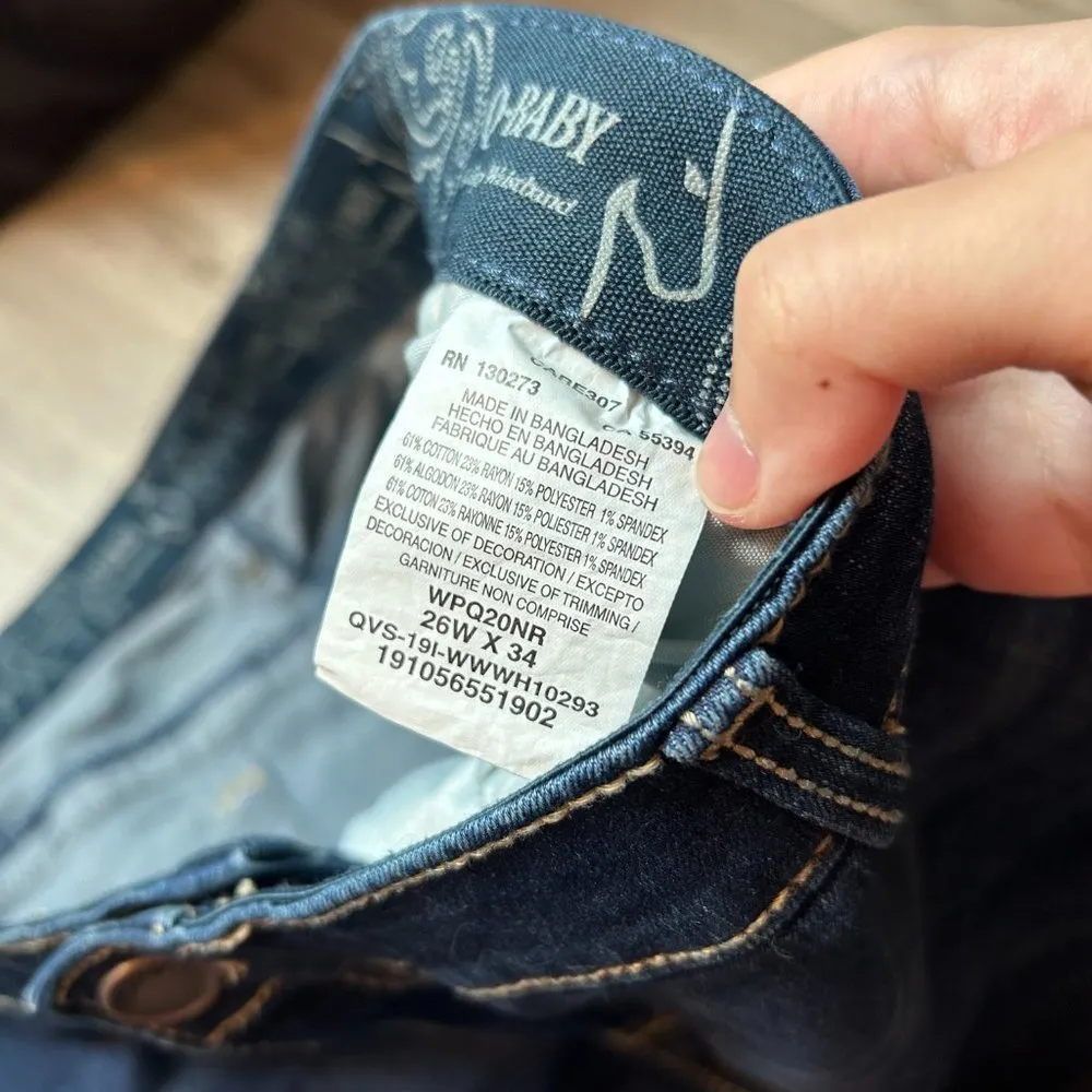 Wrangler Q-Baby Ultimate Riding Jean Dark Wash Bootcut Flare Size 26Wx34 NWT - Image 6