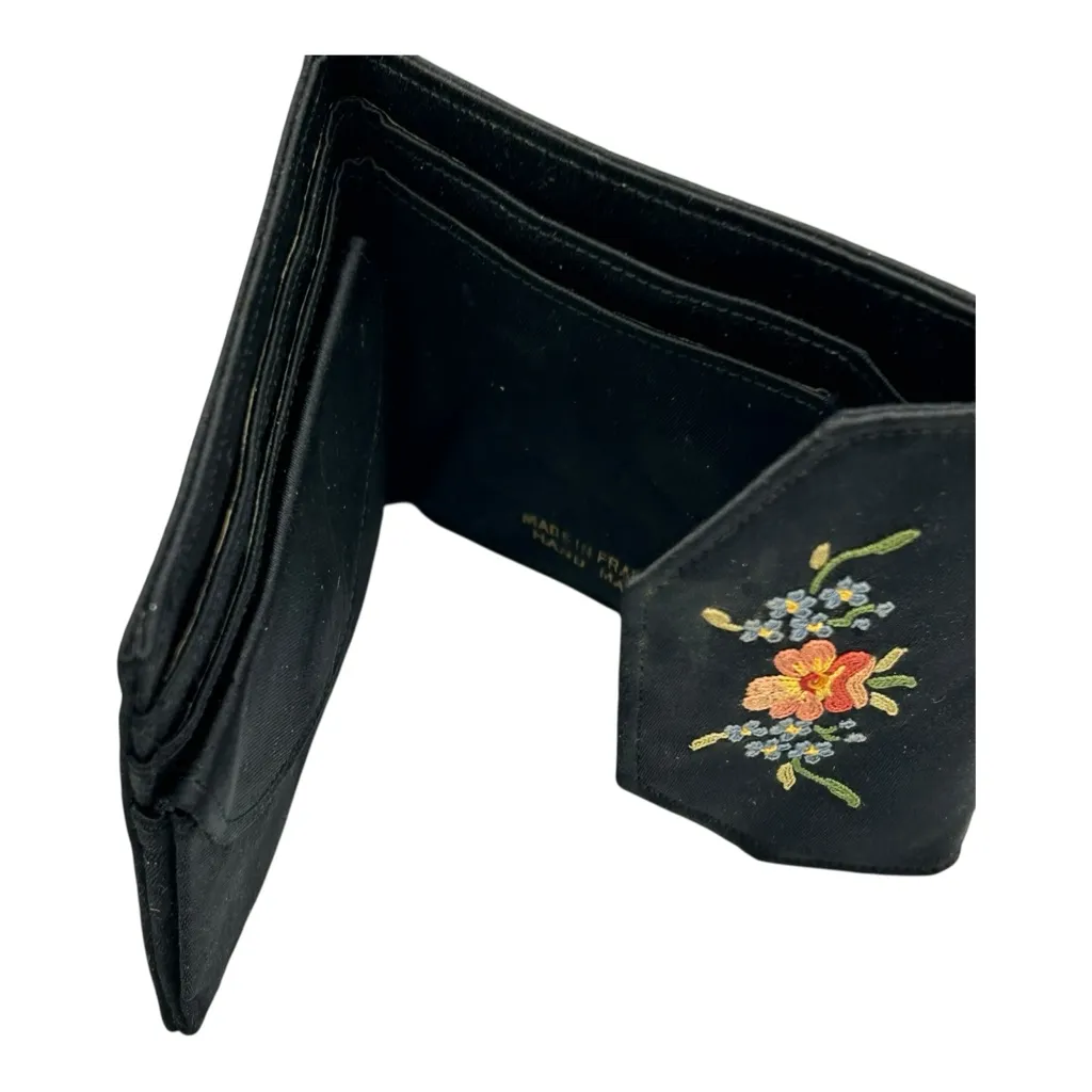 Vintage French Hand Embroidered Floral Wallet - Image 5