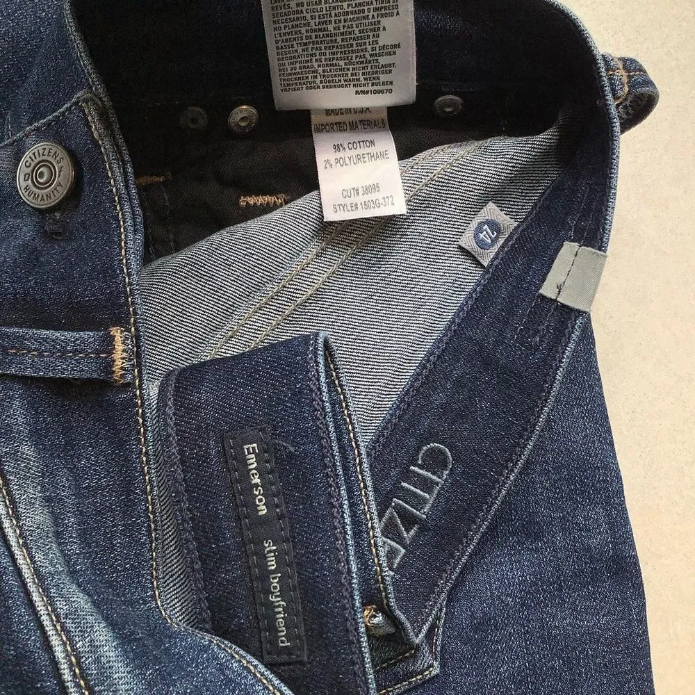 Citizens of Humanity Emerson Slim Boyfriend 24 Blue Ridge NWOT - Image 6