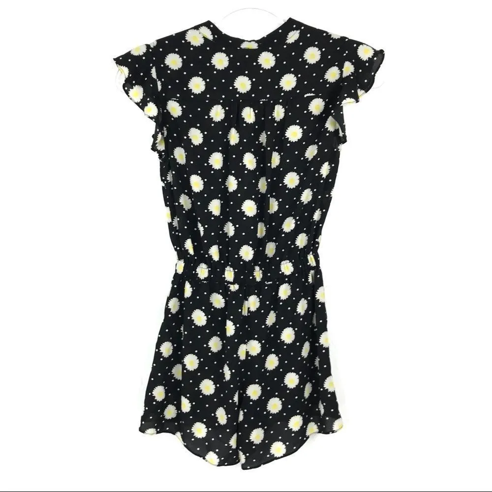 Maison Jules  Daisy Polka Dot Capped Sleeve Romper XXS - Image 4