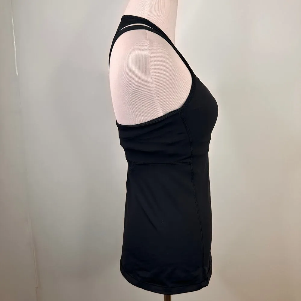 Lululemon Black Running In The City Mesh Halter Tank Size 4 - Image 5