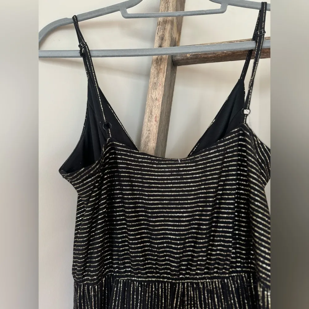 Altar'd State Altar’d State Adjustable Spaghetti Strap Sparkle Stripe Jumpsuit Size M - Image 6