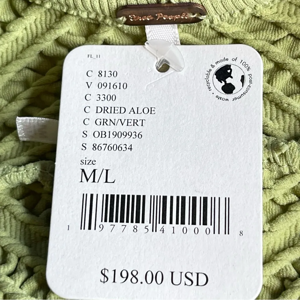 Free People Gabby Seamless Sweater Midi Dress NWT Green size M/L - Image 4