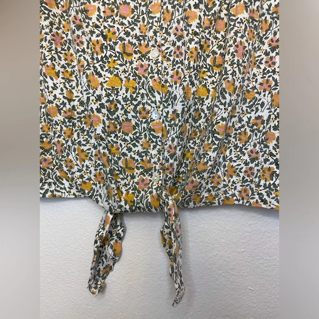 Lucky Brand Women’s Boho Multicolor Floral Button Front Blouse Size M‎ - Image 7