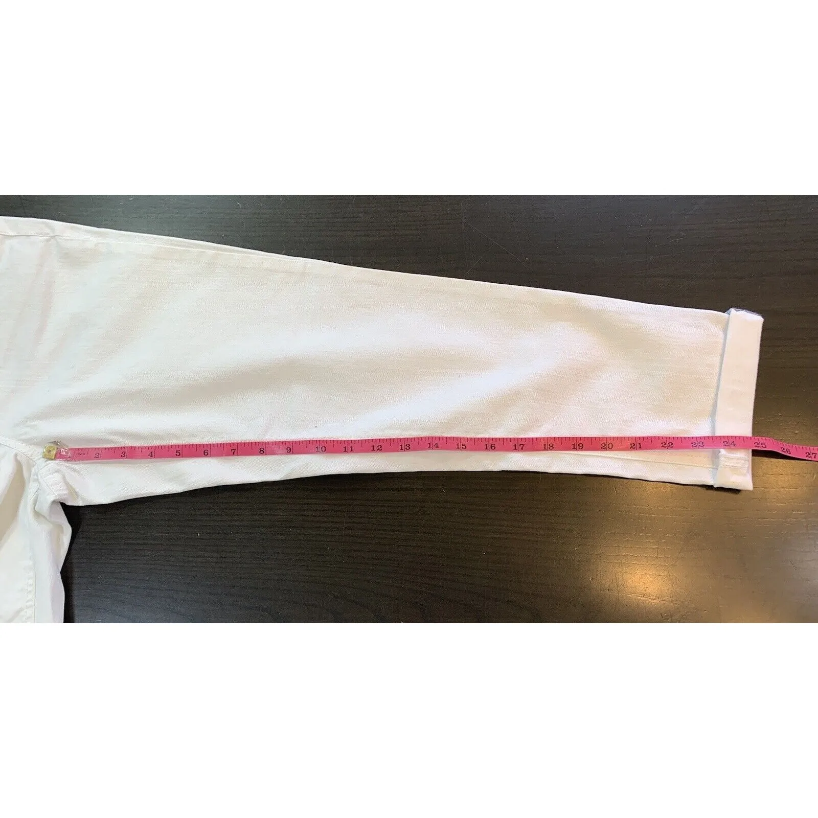 Jones‎ New York Lexington White Jeans Women's 4 Stretch Summer Denim Cuff Ankle - Image 13