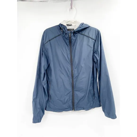 Aether Navy Blue Zip Up Waterproof Hooded Windbreaker Jacket Size 1 - Image 14