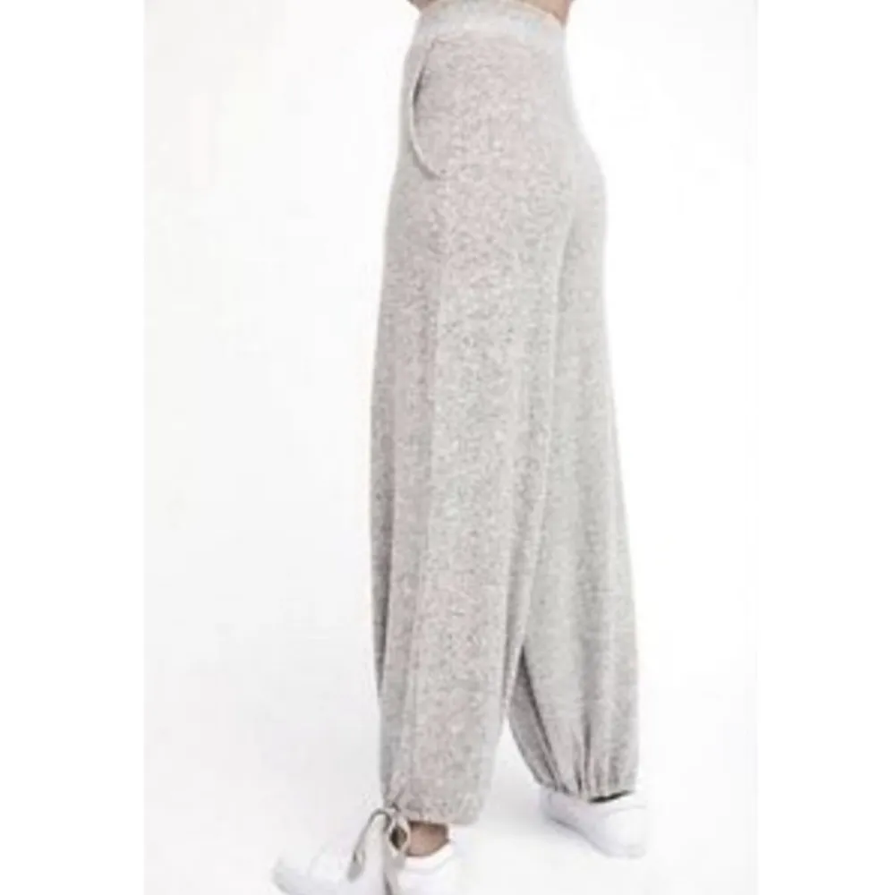 Free People Intimately Free Bunny Cuddle Jogger Tie Leg Heather Gray Boho - Image 2
