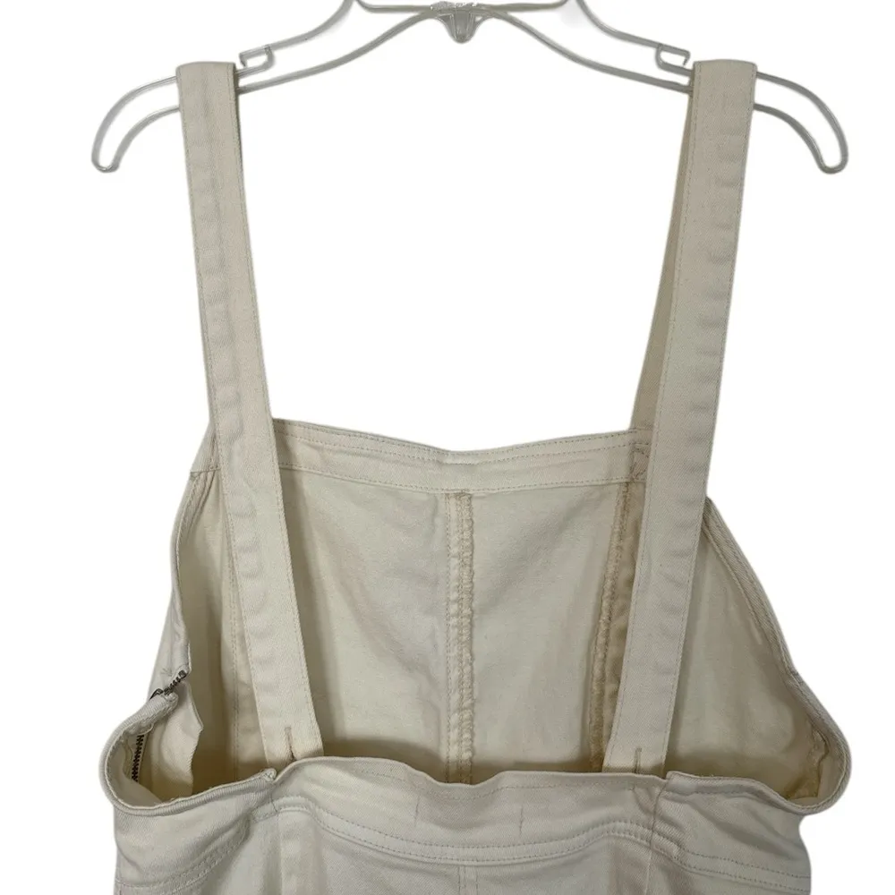 New Chelsea & Violet Women's Ivory Denim Overalls - Size Medium - Image 3