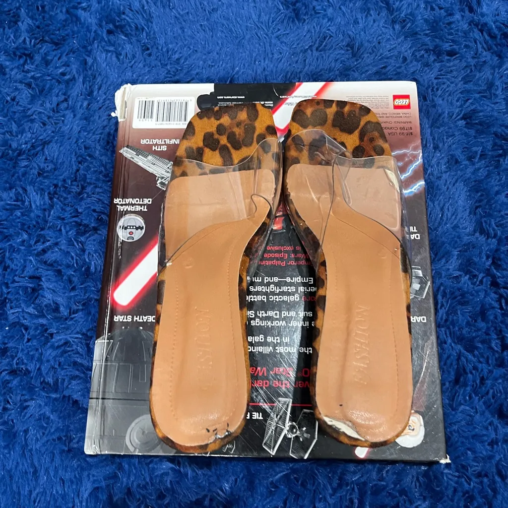 Leopard Print Clear Strap Heels Brown Size 10 - Image 7