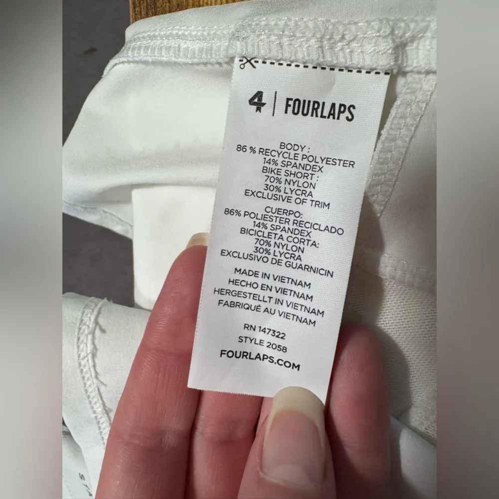 White and Blue Athletic Skorts with Asymmetrical Design Size XS - Image 5