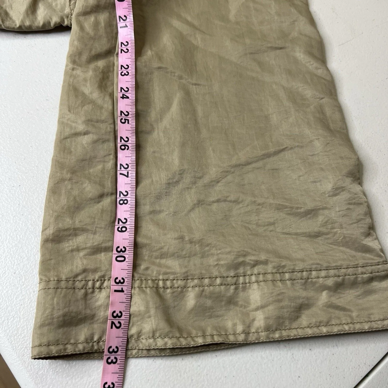 UnionBay Vintage Utility Pants Womens 13 Tan Nylon Wide Leg Low Rise Skater 33” - Image 10