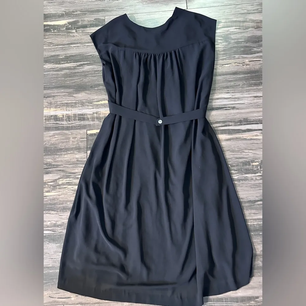 PAS DE CALAIS Pleated Crepe Dress Designer Quite Luxury minimalist Japanese 34/4 Black - Image 8