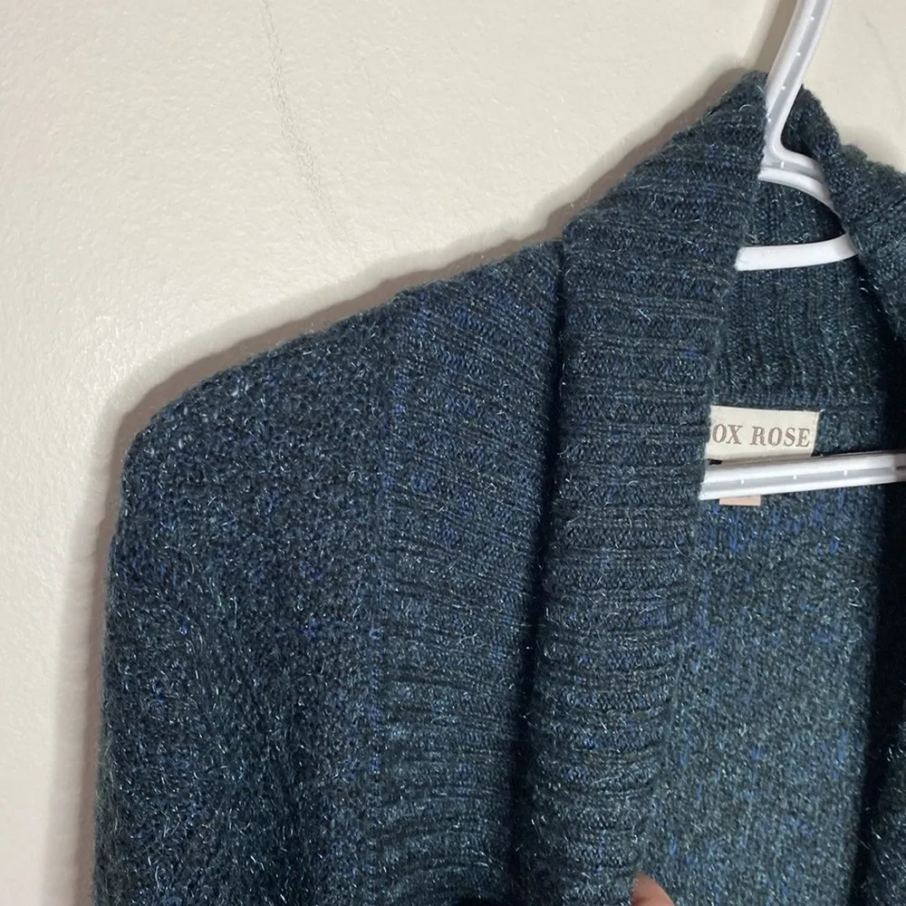 Knox Rose fuzzy chunky knit open sweater cardigan with fringed sleeves size XS - Image 4