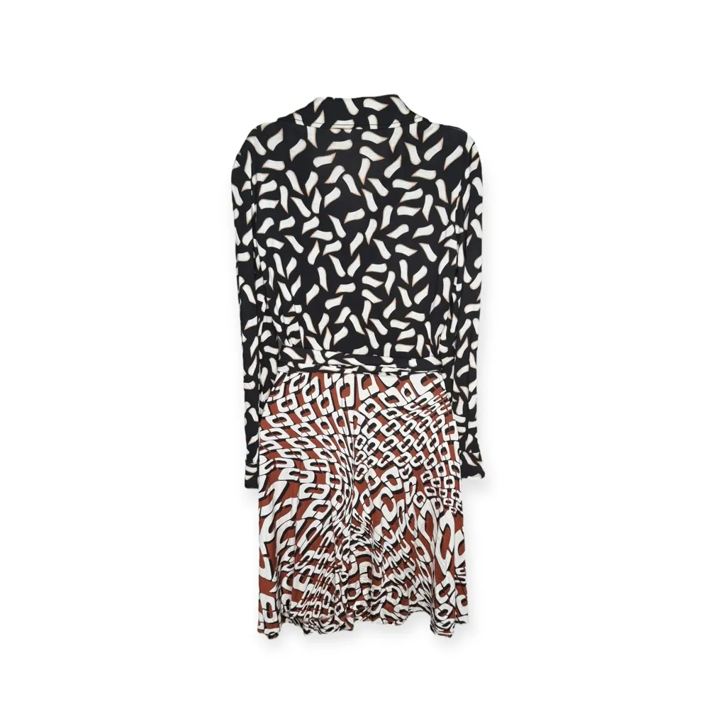 DVF ★ Amy Adams Celeb Red Carpet Vikuna Silk Wrap Dress ★ Warp Chain Print ★ 2 - Image 4