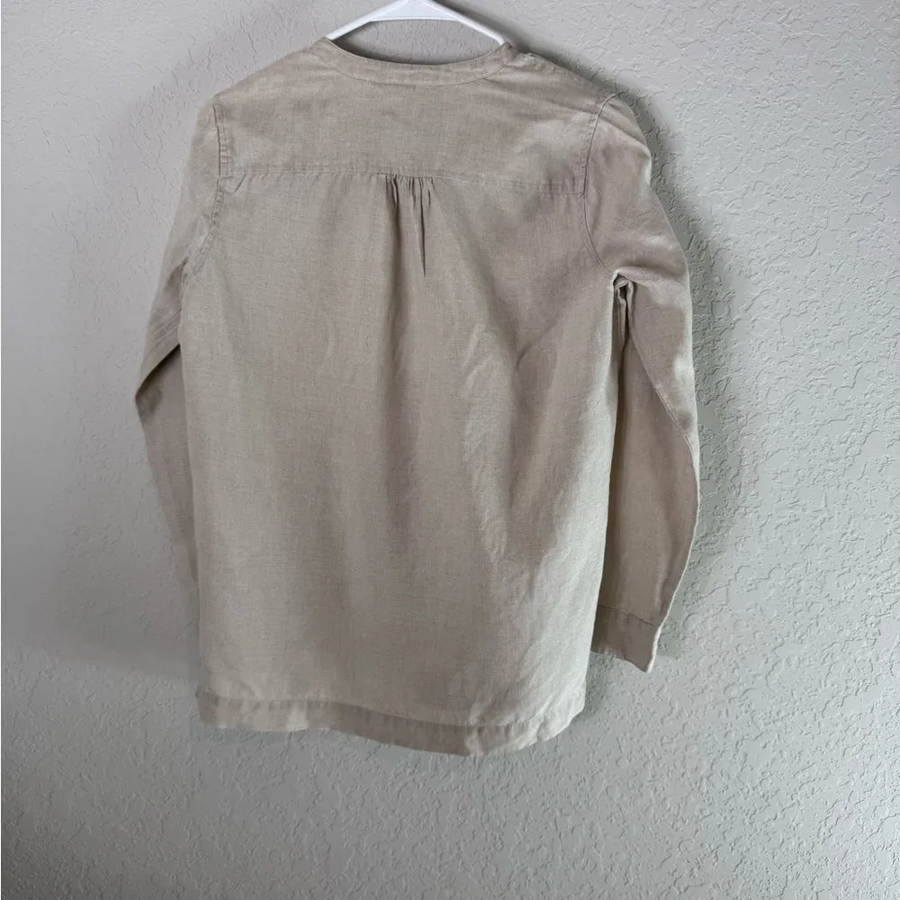J. Crew Linen Button-Up Shirt in Tan - Image 7