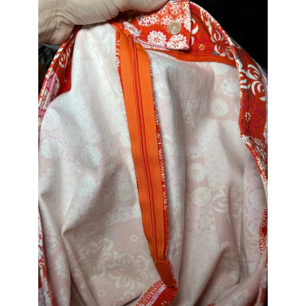 Harolds Size 6 Pants Pink Orange Patchwork Cotton Straight Leg Ankle - Image 11