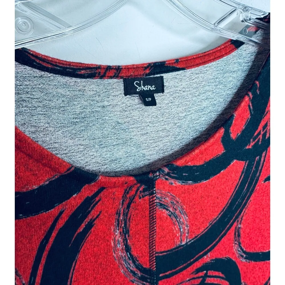 Shana Brand Red & Black Long Sleeve Tunic Top - Image 3