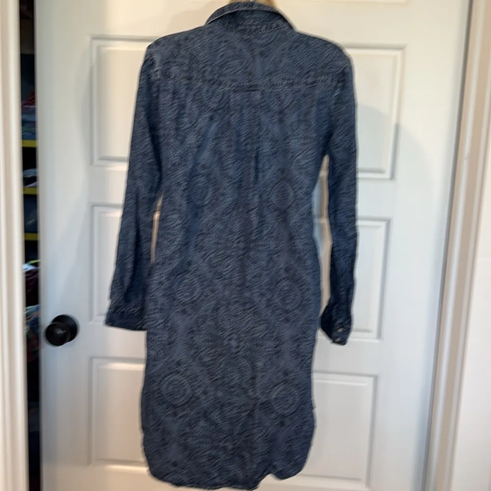 Anthropologie Cloth and Stone | Printed Chambray Shirt Dress small - Image 10