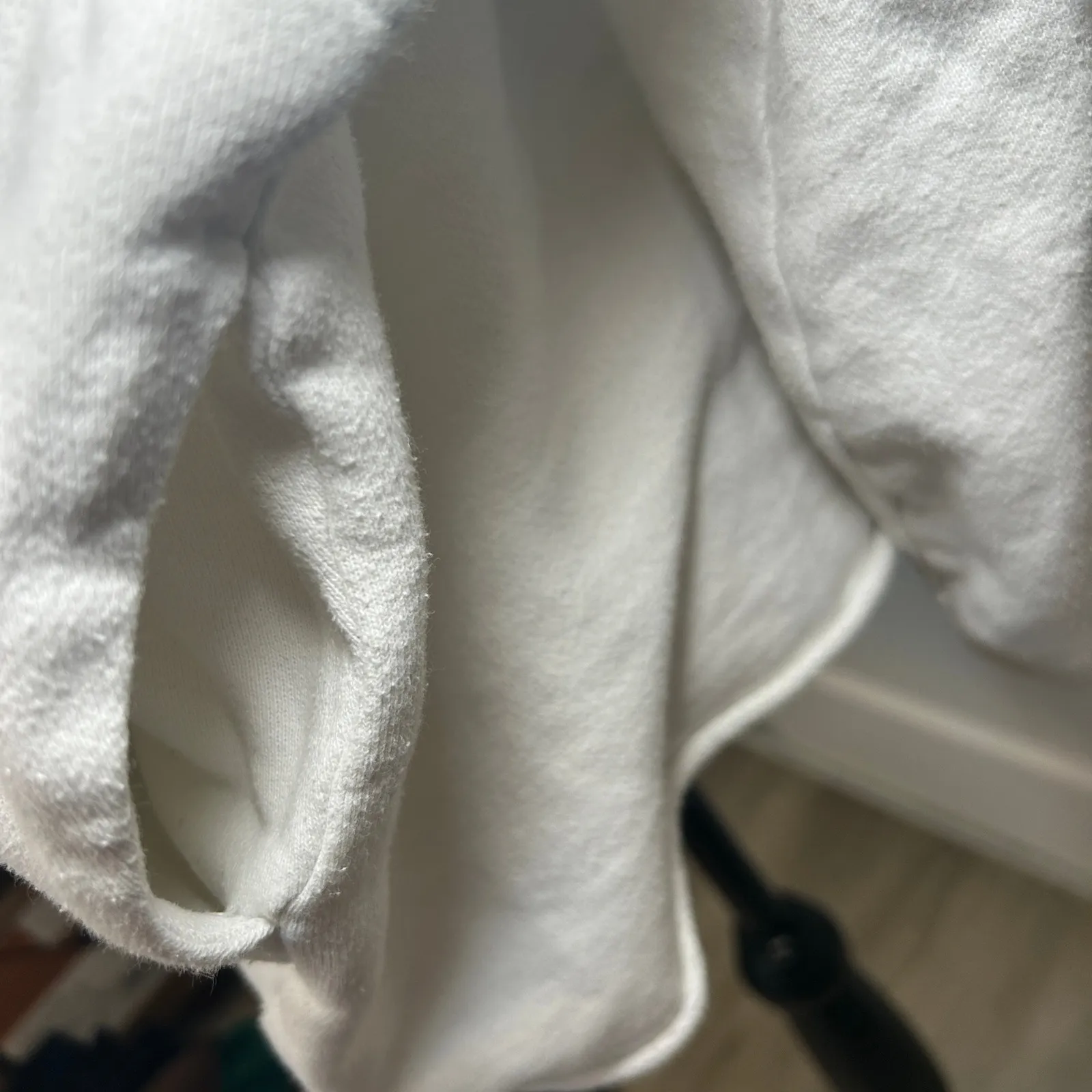 Free People White‎ Hooded Balloon Sleeve Sweatshirt Hoodie Oversized XS Pockets - Image 3