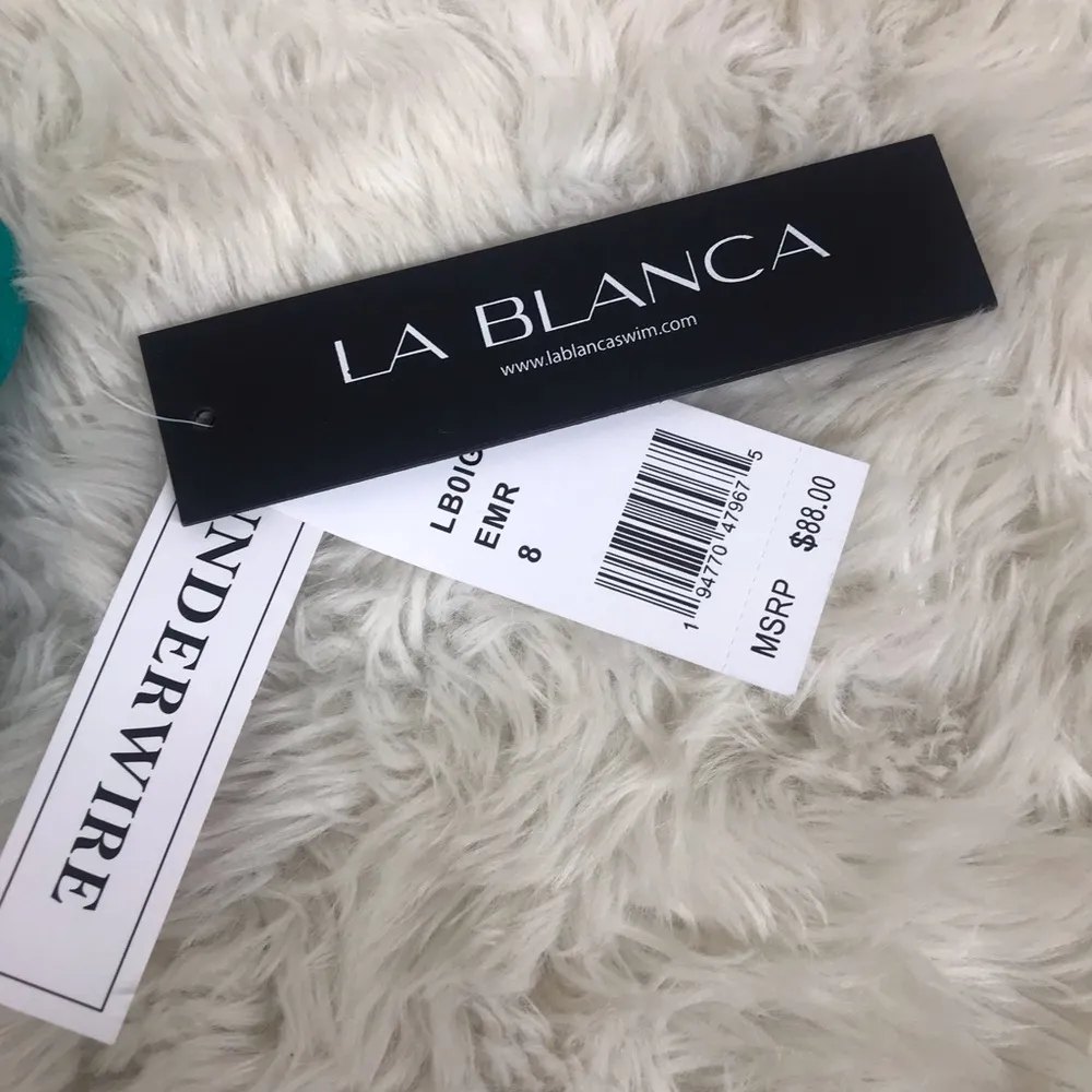 LA BLANCA Teal Island Goddess Wrap Underwire Bikini Top Emerald Green Size 8 New - Image 7