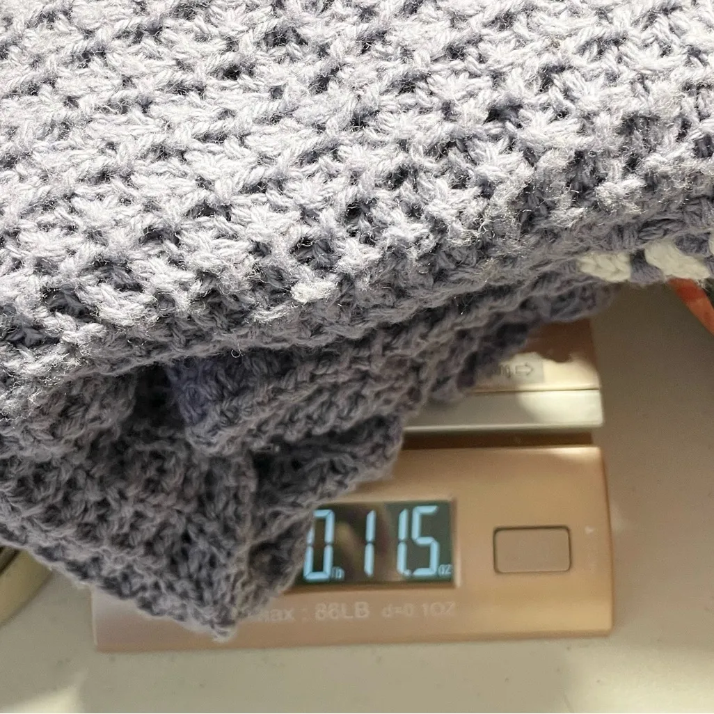 Universal Thread Crochet Granny Square Crop Sweater Size XL Purple Blue Cottage - Image 12