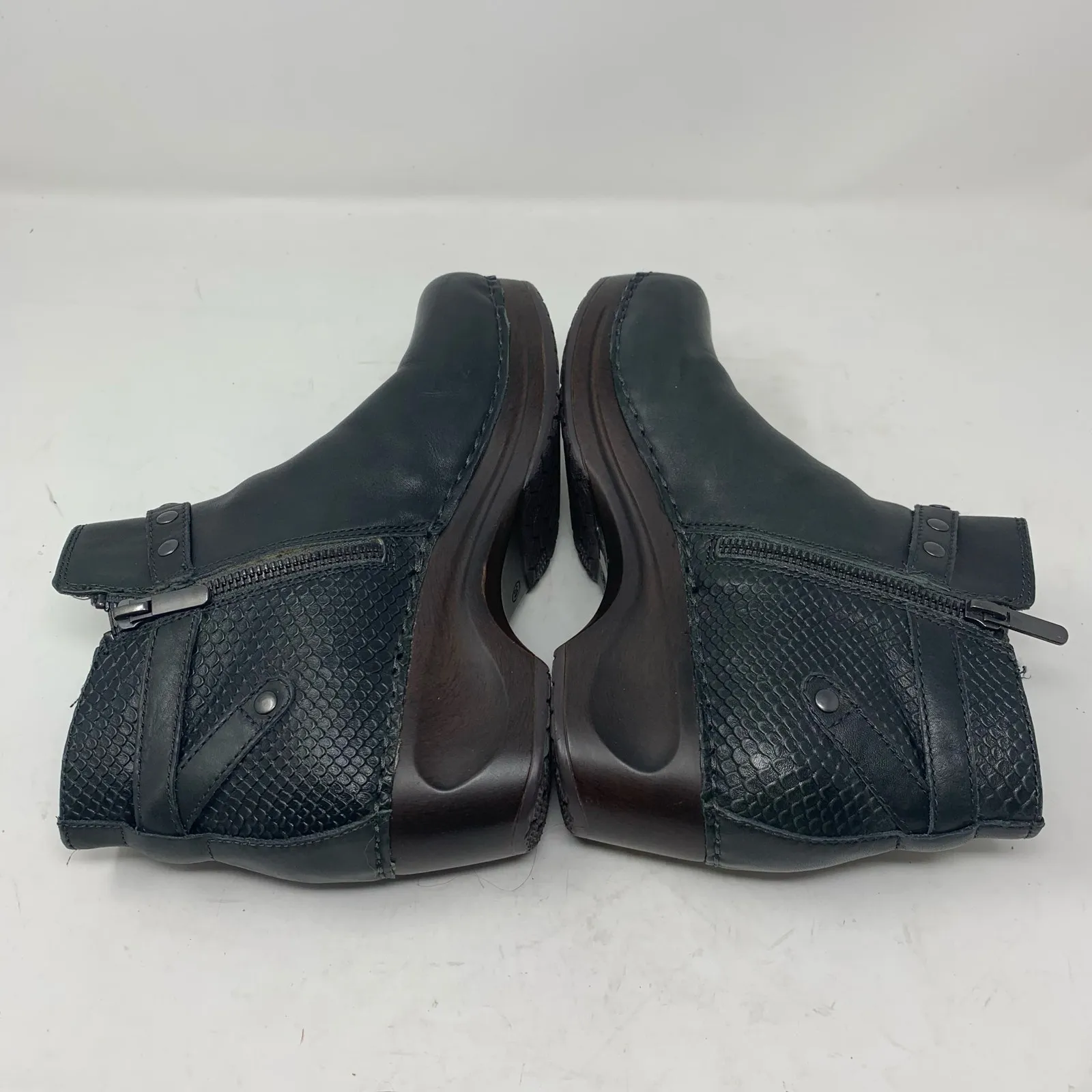 Sanita Dakota Size 39 Dark Pewter Charcoal Grey Leather Boots Ankle Booties Zip Gray - Image 4