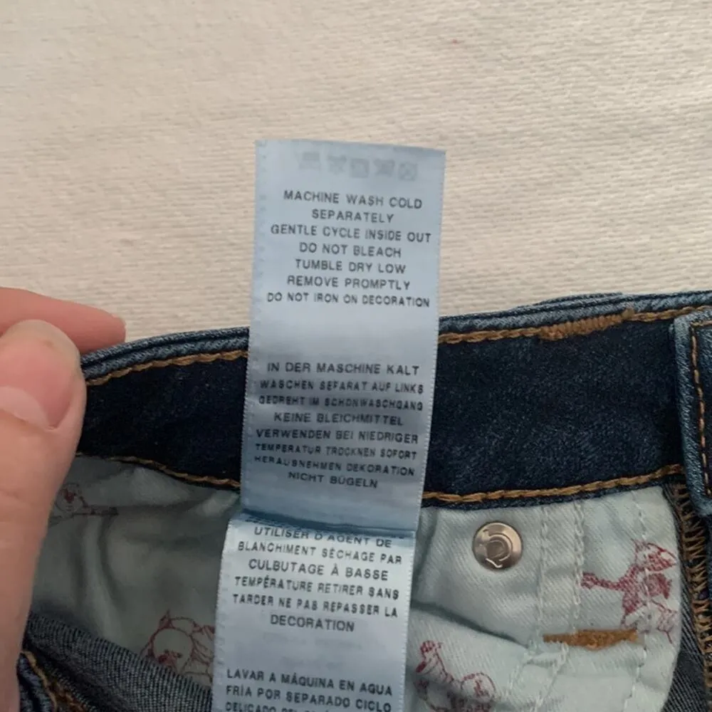 True religion womens 30 jeans skinny glitter button distressed denim - Image 11