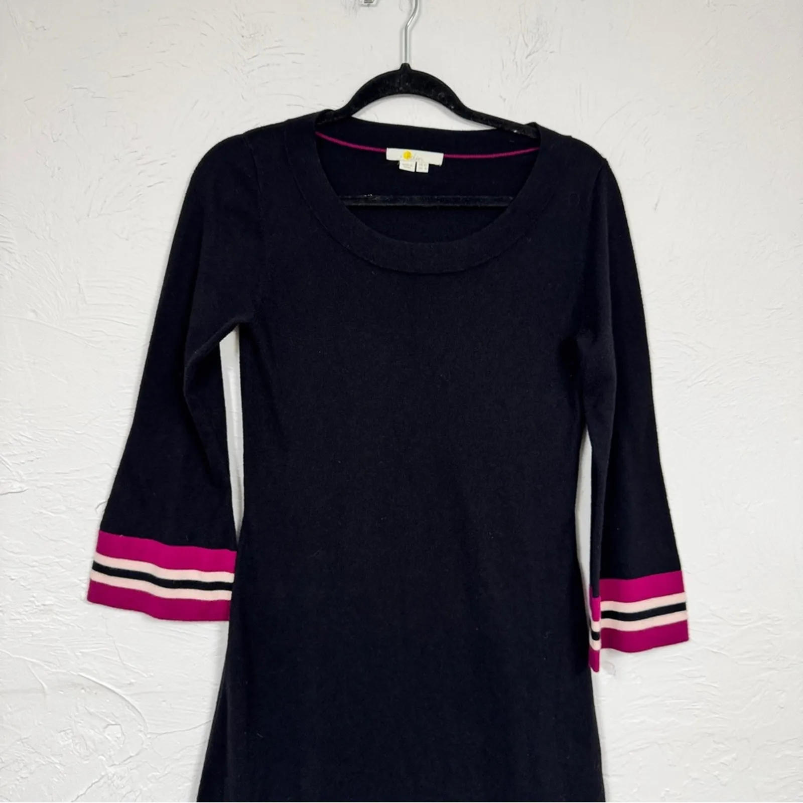 Boden Black Pink A Line Mini Dress Womens 6 Preppy Coquette Twee Skater Stretch - Image 6