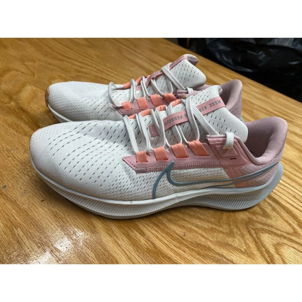 Nike Air Zoom Pegasus 38 Sneaker Women 8 White Pink Running Shoes CW7358-103 S25 - Image 2