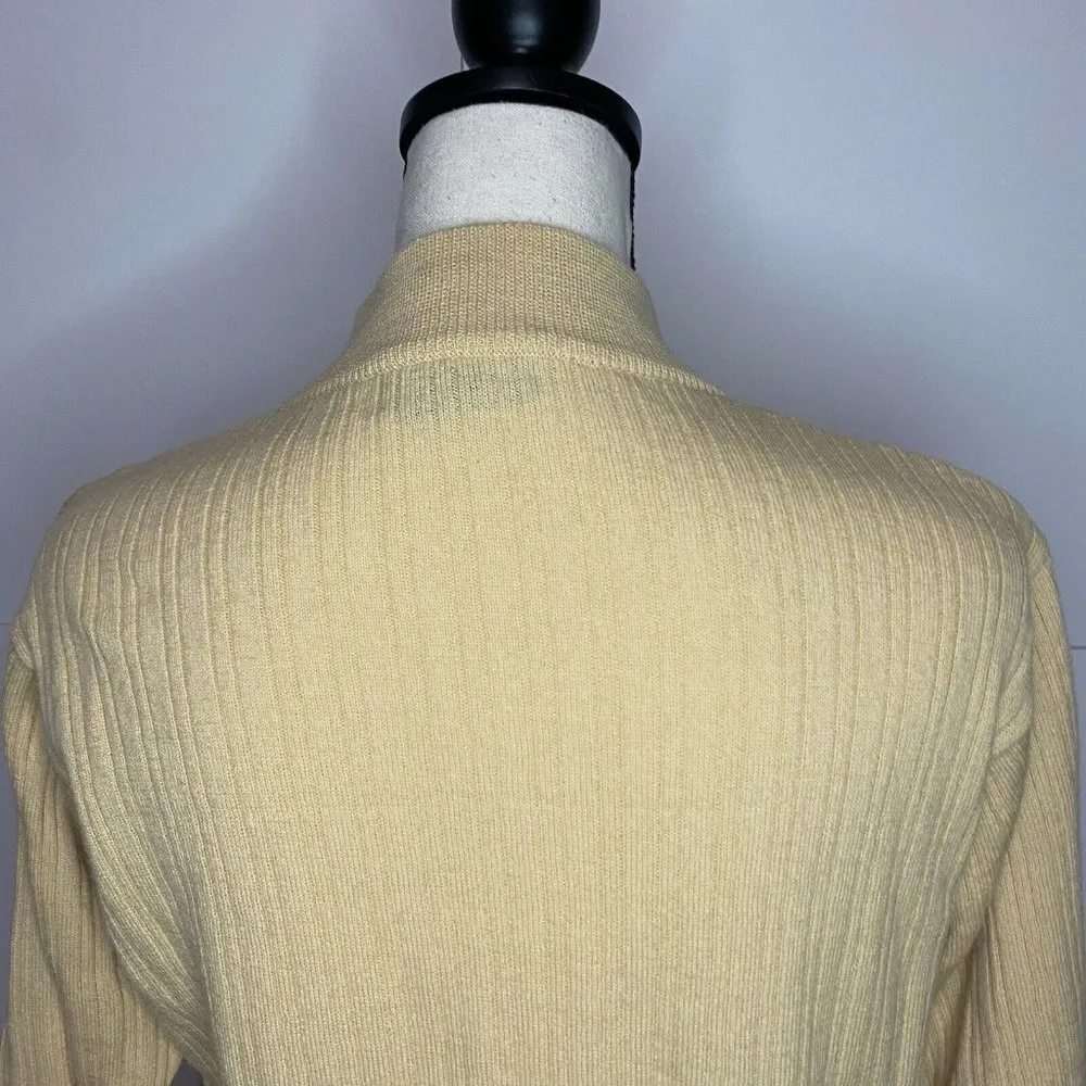 Charter Club Classics Sz Small 100% Merino Wool Turtleneck Sweater Pale Yellow - Image 5