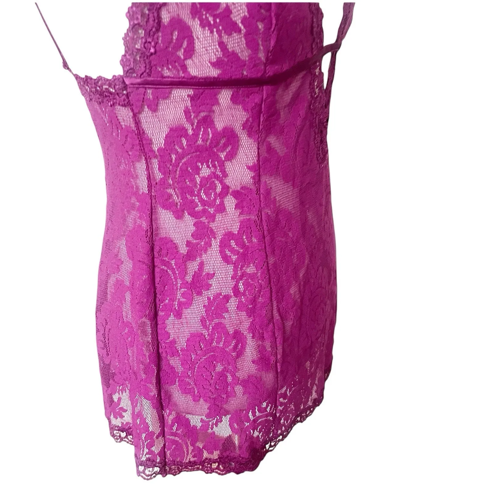 Vintage Victoria Secret Lace Babydoll Chemise Lingerie Medium Coquette Fairycore Purple - Image 7