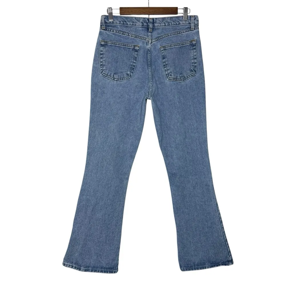 Vintage Y2K R4R Rave Jeans Sz 11 Denim Pants‎ Flare Boot Cut Mid Rise 32 Inseam Blue - Image 3