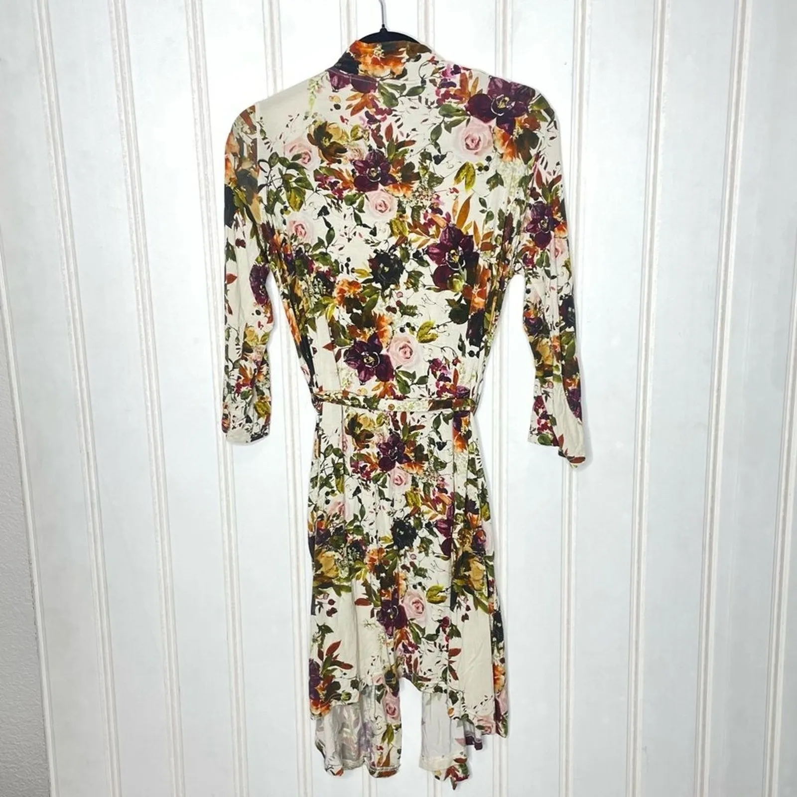 Posh Peanut Floral Corrine Mommy Wrap Robe Intimates Sm M 262 White Size M - Image 6