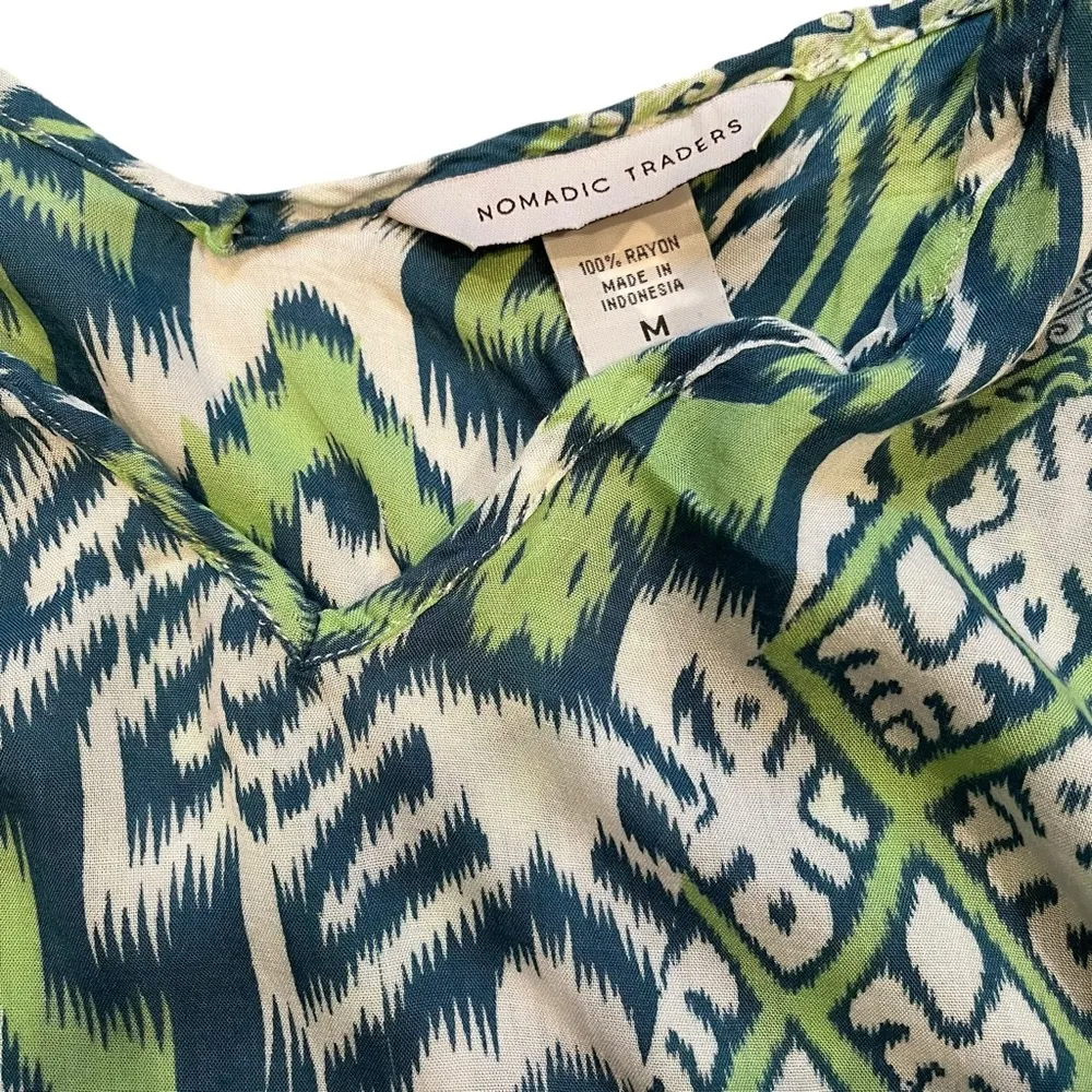 Nomadic Traders Rayon Green/Blue Long Sleeve V - Image 12