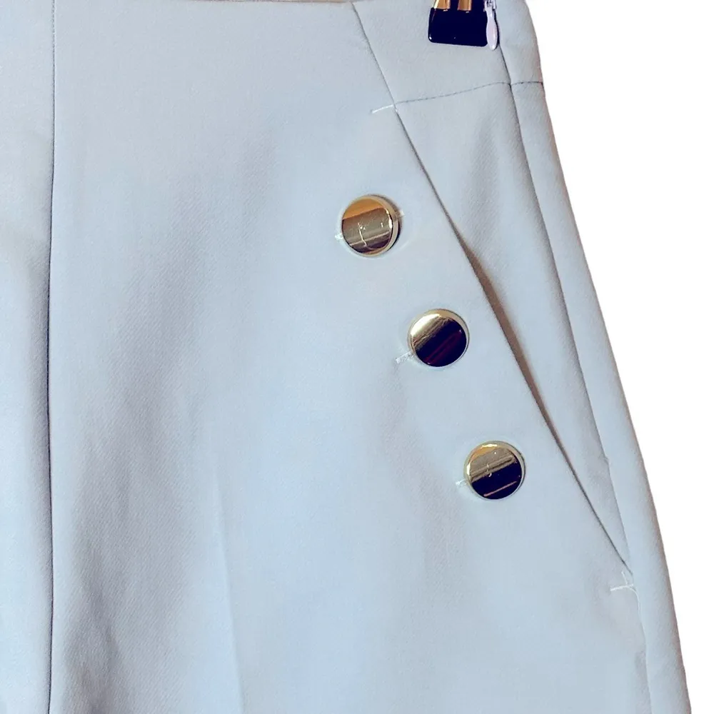 Zara dress shorts baby blue gold‎ buttons #1608/032/406 Size XS blogger favorite - Image 5