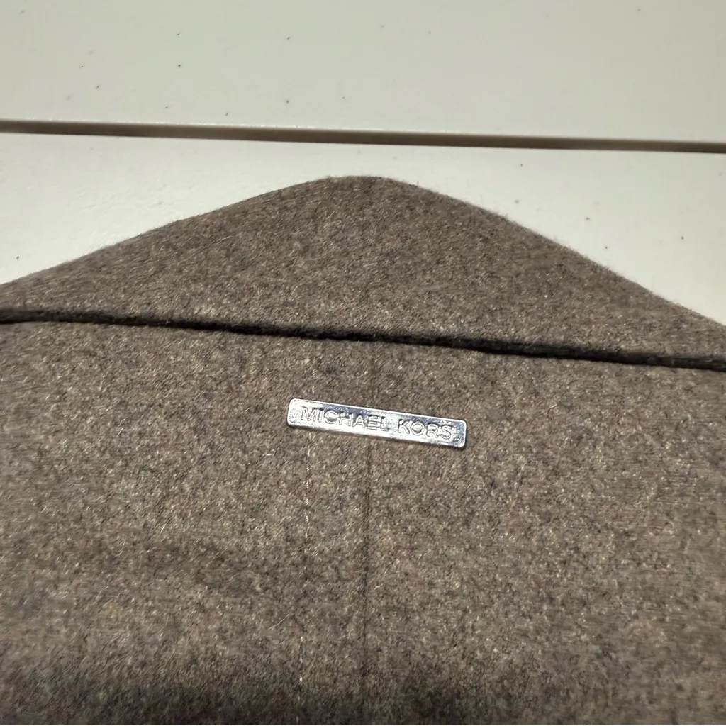 Michael Kors Taupe Brown Wool Blend Classic Double - Image 7