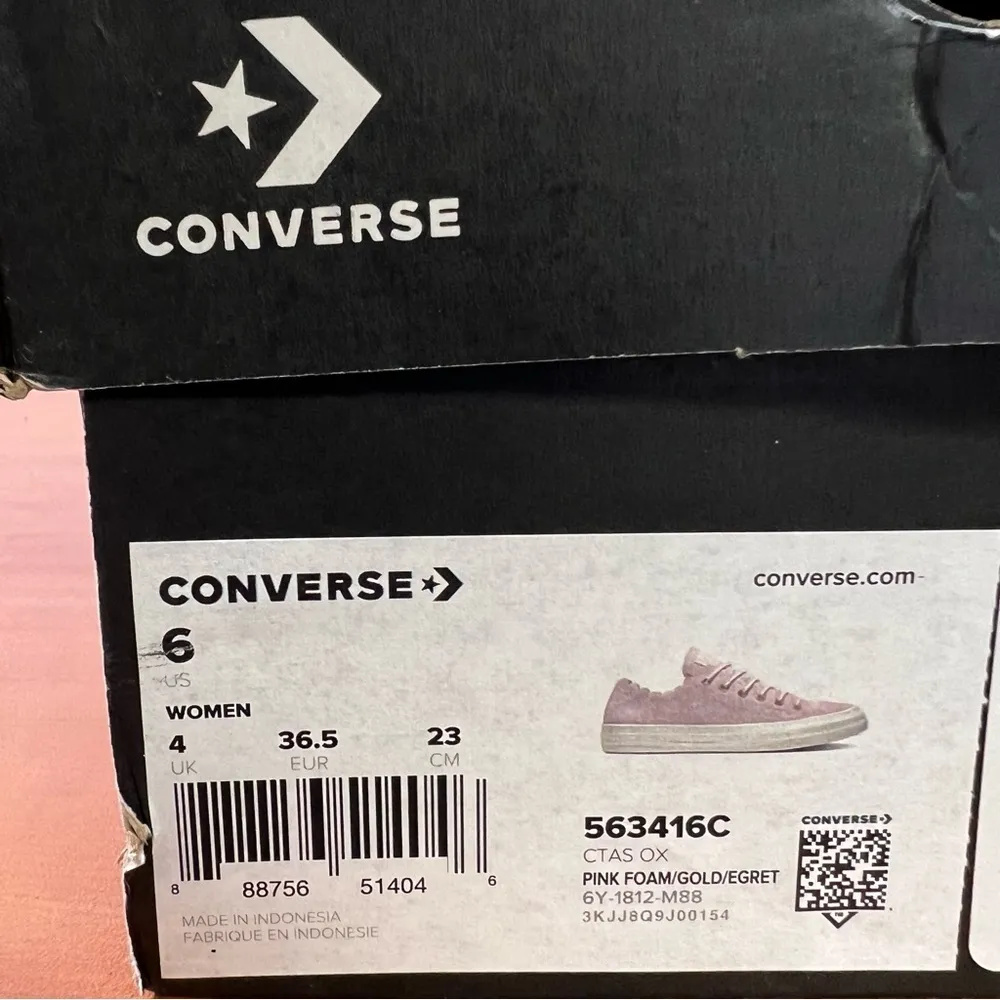 Converse CTAS Ox Frilly Thrills Pink Suede Lace Up Women's Sneaker #B1126 - Image 2